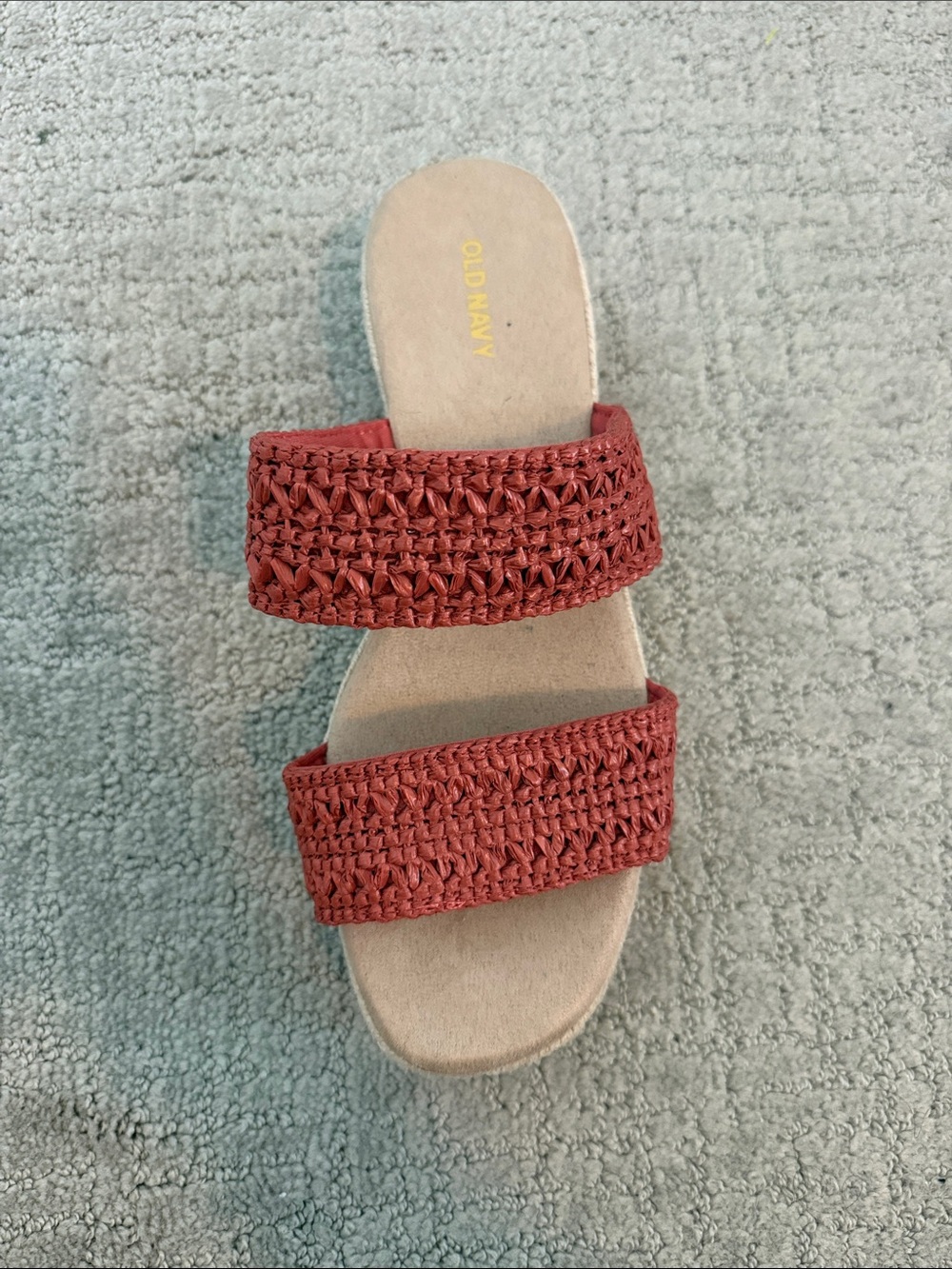Old Navy Women's Double-Strap Crochet Slide Sandals in Rust